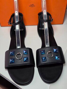 Women's Desire Black Calfskin Sandals